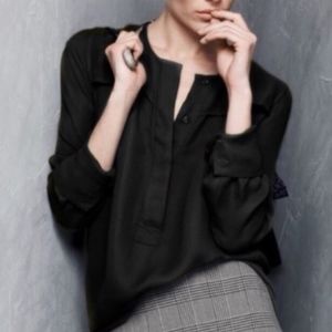 J. Crew Long Sleeve Black Blouse